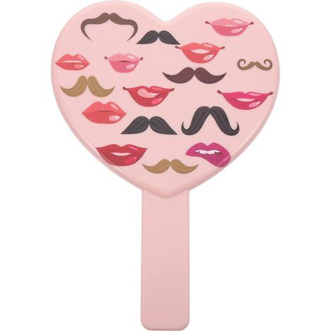 Miroir De Maquillage Forme De Cœur Miroir De Poche Compact Et Pratique avec Poignée (1/5)
