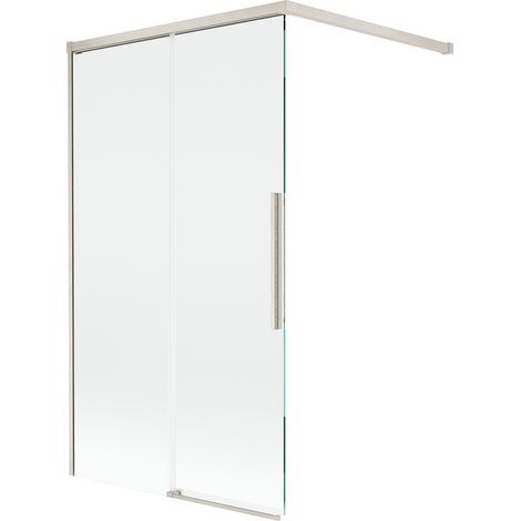 Mexen Rox mampara de ducha de 2 hojas correderas 100 x 150 cm, transparente, n铆quel cepillado - 8C9-100-003-97-00