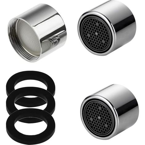3 Pieces Faucet Aerator, Water Saving Faucet Aerator with Stainless Steel Filter for Bathroom and Kitchen Sink Faucet, Include 3 Gaskets (1/5)