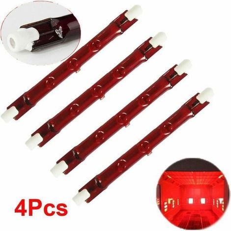 4pcs 500Watt W Rouge 118 mm Halogène infrarouge infrarouge R7 Lampe d\'ampoule de chauffage de parasol extérieur