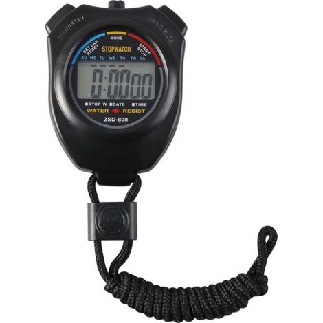 Chronomètre numérique de sport avec sifflet en acier inoxydable et grand écran LCD, idéal pour le football, le basketball, la course à pied, la natation, le fitness et bien plus encore. (1/5)