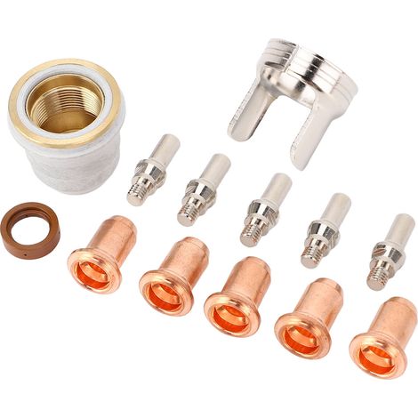13 pièces consommables pour découpeur plasma : électrodes de 1,0 mm, buses, anneau de tourbillonnement, entretoise double point pour IPT‑60 PT‑60 IPT‑40 PT40 (1/5)