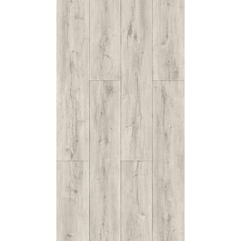 Naturasol – Lame de sol PVC clipsable 1520mm x 228mm – Sous couche intégrée 1mm – Résistante à l'humidité – Effet parquet chêne blanchi (1/2)
