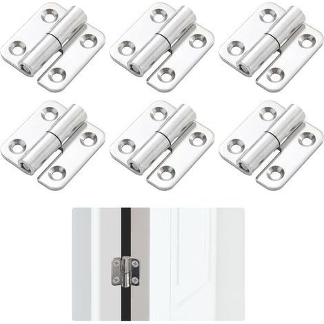 6 Pièces Charnières Amovibles, Charniere Porte Lourde, 37x34mm Charniere Inox, Charnières de Porte Amovibles Bande à Visser Gaucher, Charnières Petit pour Portes Intérieures et Extérieures (1/4)