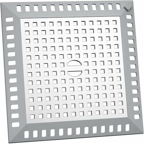 Attrape Cheveux Douche 12,2 x 12,2 cm Filtre Evier Cuisine de Carré en Acier Inoxydable Argenté Grille Evier Anti-Obstruction pour Douche de Salle de Bain, pour Salle de Bain et Cuisine (1/5)