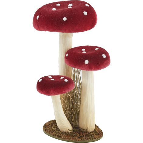 Funghi rossi con puntini bianchi, decorazione natalizie alta 22 cm (1/4)