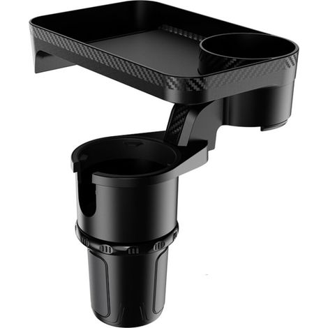 Porte-gobelet de voiture multifonction avec plateau amovible rotatif à 360 °, base réglable