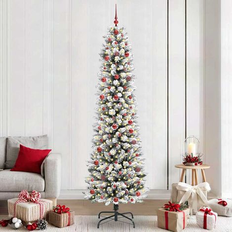 Künstlicher Weihnachtsbaum mit 300 LEDs mit Ständer Weiß 240 cm