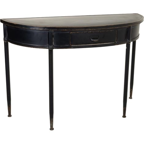 Recibidor de metal negro 120x44x80