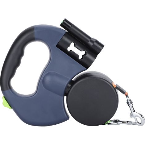 Einziehbare Doppel-Hundeleine mit LED und 360° drehbarem Reflektor (1/5)