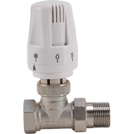 Robinet thermostatique de radiateur 3/4 pouce, modèle droit DN20, vanne de régulation automatique de la température, chauffage au sol (1/5)