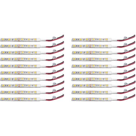 Lot de 20 bandes LED rouges étanches 5050 de 10 cm, 12 V CC, pour caravane, bateau ou voiture. (1/5)