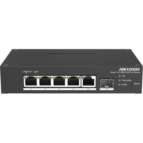Hikvision 4 Porte Fast Ethernet Smart PoE Switch DS-3T1306P-SI/HS