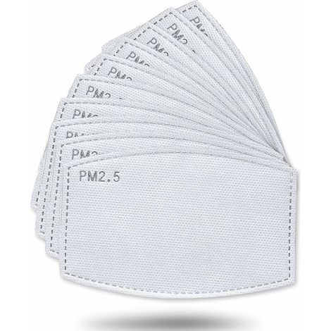 Lot de 50 filtres à charbon actif, tissu non tissé avec 5 couches de protection remplaçables P-M 2,5 (1/5)
