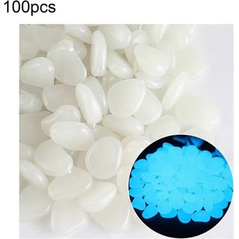 Pierres lumineuses décoratives d'extérieur, imperméables - pour terrasse, jardin et aquarium - 100 pièces blanches (1/5)