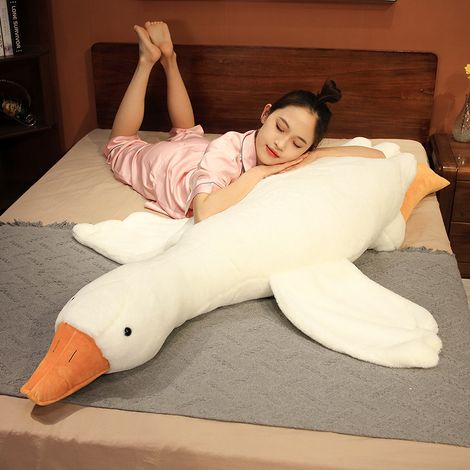 Filiyano-Oie blanche géante en peluche, coussin canard, 90 cm (1/4)