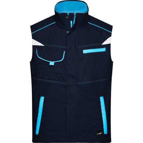 James & Nicholson Funktionelle Weste im sportlichen Look JN850 Gr. 2XL navy/turquoise (1/5)
