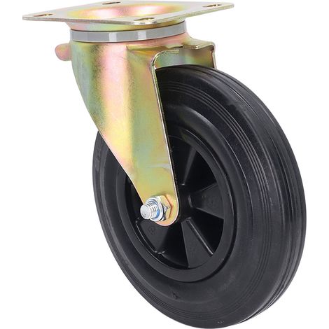 Roulettes pivotantes en PU de 8 pouces sans freins pour chariots manuels, camions à ordures et établis (440 LBS) (1/5)