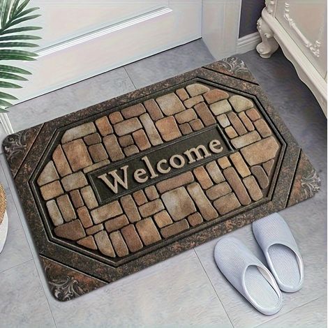 Tapis de sol pour la maison, résistant à l'usure et aux salissures, paillasson pour l'extérieur, tapis décoratif pour le hall d'entrée - 50x80cm【Boue diatomée】