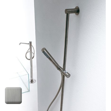 Ensemble barre de douche en inox avec douchette et flexible Nobu Acier Satiné - BOSSINI IND002P075