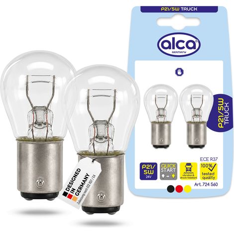 alca® Glühlampen P21/5W LKW 24 V 5 W BAY15d transparentes Stoplicht 2er Set (1/5)