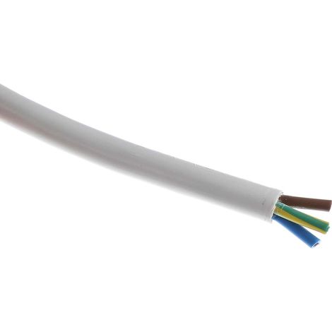 Câble d'alimentation RS PRO 3G1,25 mm², gaine PVC Blanc, 100m ( Prix pour Bobine de 100 Mètres )