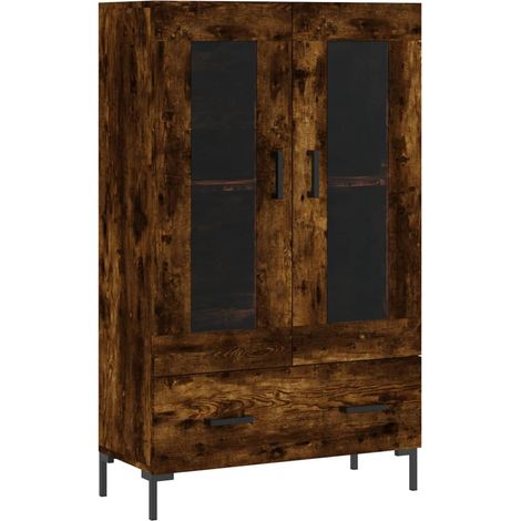 Aparador cómoda mueble de almacenaje organizador cocina salón salón alto 695 x 31 x 115 cm madera de ingeniería marrón 020033400