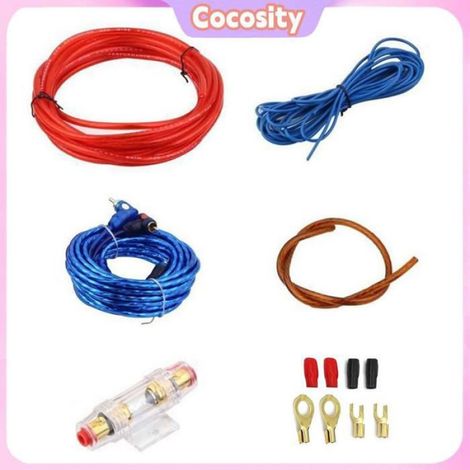Kit De Câblage D Amplificateur - 8GA 5 M - Pour Installation Audio Voiture - Caisson De Basses Et Ampli - 1 Unite (1/5)