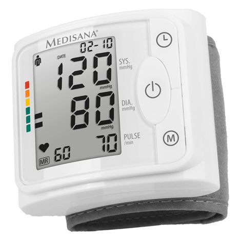 Medisan  Misuratore di pressione sanguigna da polso  BW 320  Funzione di memoria  Numero di utenti: più utenti  Capacità di memoria: 120 slot di memoria per ciascuno dei 2 utenti  Bianco  Misuratore d (1/2)