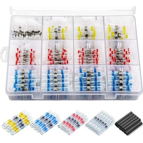 500 Pièces Connecteurs de Câble Soudables Étanches, Manchons Thermorétractables pour Bornes Auto-Soudantes, pour Applications Automobiles/Marines