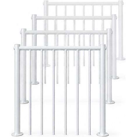 4 garde-corps Acier Blanc - Main-courante PVC - Longueur 1.00m - RE-I-RV-PVC-B-EX/4 (1/4)
