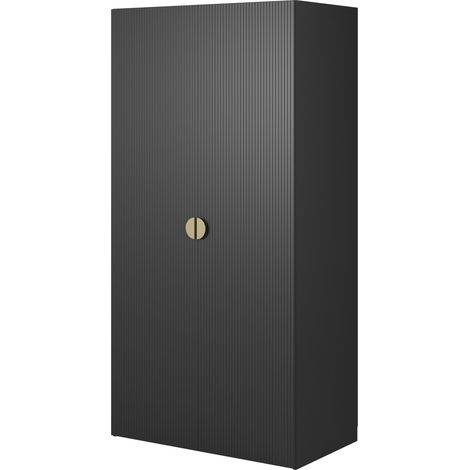 Selsey Moonir - Kleiderschrank 2-türig mit Kleiderstange, 100 cm, schwarz (1/5)