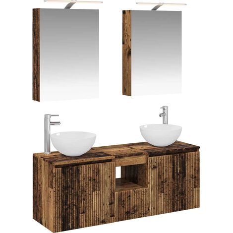 Ensemble d'armoire de salle de bain 5 pcs Bois ancien vidaXL (1/5)