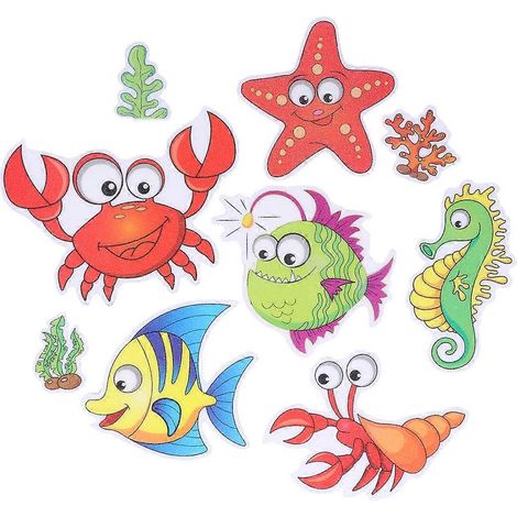 9-teiliges Set Cartoon-Badezimmer-Antirutschaufkleber aus PU-Gummi, wasserdicht, für Badewanne, Haushalt und Sand-9 Pcs (1/3)