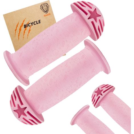 Poignées de vélo, poignées Raion Kodomo, poignées de vélo pour enfants, roses (1/3)