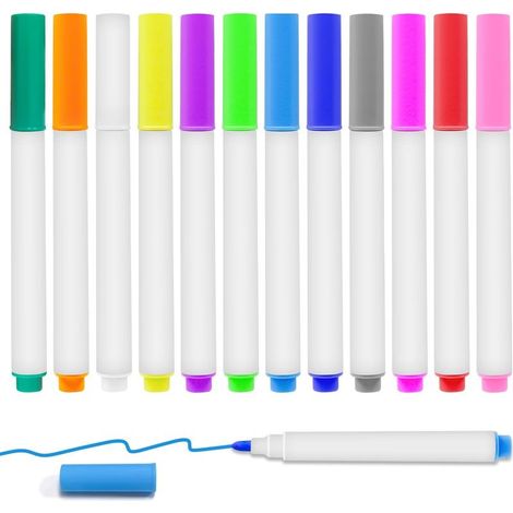 Lot de 12 marqueurs colorés pour tableau mémo LED, compatibles avec les tableaux lumineux en acrylique et tableau mémo effaçables à sec (1/5)