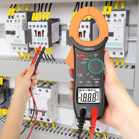 Digitales Zangenmultimeter – Stromzange, Voltmeter, Amperemeter (600 A)