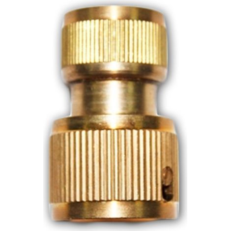 Conector manguera de laton. Rosca Hembra - Hembra 3/4"
