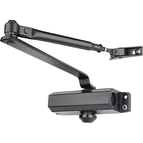 Ferme-Porte Noir -Normes CE EN 1154 & EN 1634 - Groom en Acier Inoxydable - Force de 40 à 60 Kg - Vitesse de Fermeture Réglable - Maintien Ouvert à Partir de 90 Degré - Certifié Coupe-Feu (1/5)