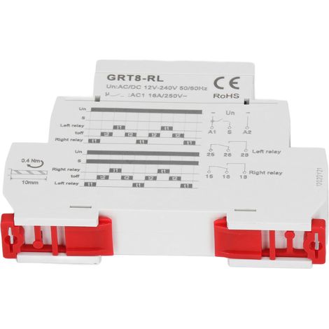 Relais temporisé à circulation alternée, AC/DC 12 V-240 V, durée de vie de 0,1 s à 10 jours, indicateur LED (1/5)
