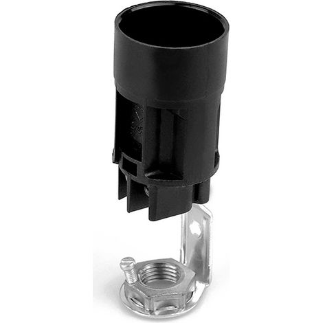 Portalámparas vela e14 con soporte 65 mm negro ø23,5 x 41,5 cm