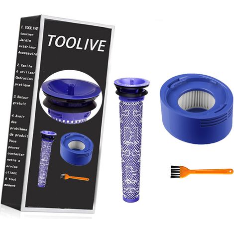 LYERCW - Filtre V7 V8 pour Dyson, KOHE Filtre de Rechange et Préfiltre pour Aspirateur Dyson V8 V7 Animal Absolute Motorhead, 1 Filtres Moteur HEPA et 1 Préfiltres 965661-01 et 967478-01 (1/5)