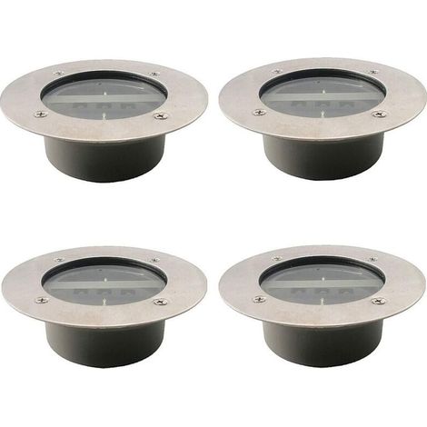 Projecteurs solaires à 3 LED étanches IP65 pour pelouse de jardin, blanc froid Lot de 4 (1/5)