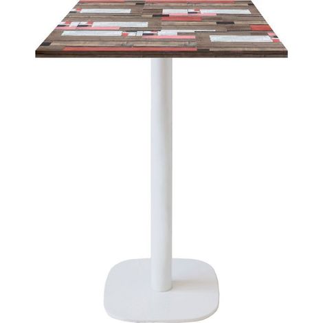 Mange-debout 60 x 60 cm - modèle Round pied blanc redden wood
