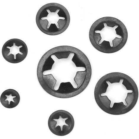 260 Rondelle de blocage, Acier au manganèse, Finition noircie, Assortiment 3-12mm, Pour fixation mécanique (1/5)
