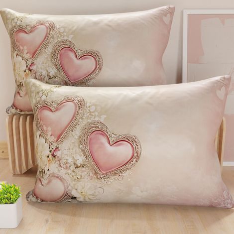 Paire de taies d'oreiller 30 x 50 cm en Microfibre, Coussins d'ameublement, canapé, Salon, 2 Housses de Coussin, taie d'oreiller Shabby 343, 100% fabriqué en Italie