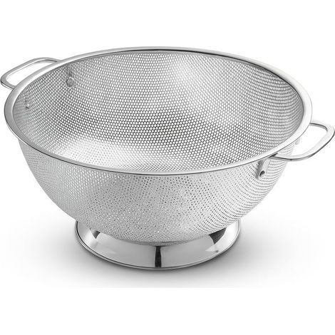 Panier égouttoir de cuisine - Passoire de 5 litres en acier inoxydable avec poignée - Bol égouttoir à pâtes 18/8
