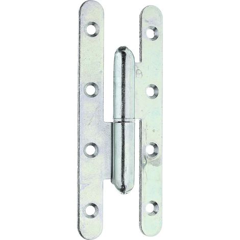 Paumelle universelle type Paris 140 x 55 mm – Acier galvanisé bleu – Utilisable à gauche ou à droite – Marque