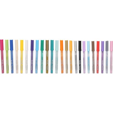 Kit de 24 marqueurs acryliques colorés non toxiques, à base d'eau, pour peinture et dessin. (1/5)