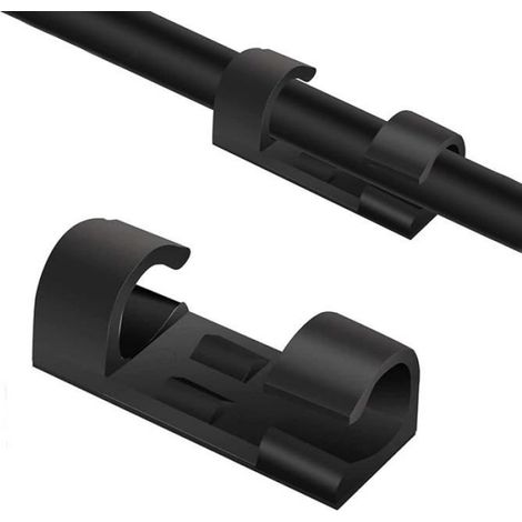 Clips Cable - 31 x 11 x 9 mm - Pour Gestion de Câbles USB Réseau Téléphone - Intérieur Extérieur Voiture Bureau - 20 Pièces (1/5)